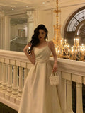 A line Spaghetti Straps Ivory Date Night Dress Prom Dresses Birthday Party Outfit SD894