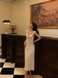 A Line Straps White Prom Dresses Birthday Outfits Evening Gown SD909