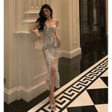 Sheath Spaghetti Straps Chiffon Floral Prom Dresses Birthday Outfits Evening Gown SD912