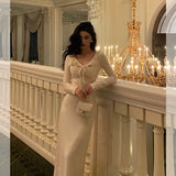 A line V Neckline Ivory Long Prom Dresses Birthday Outfits Evening Gown SD924