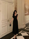 Sheath V Neckline Black Long Prom Dresses Birthday Outfits Evening Gown SD971