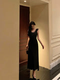 Sheath V Neckline Black Long Prom Dresses Birthday Outfits Evening Gown SD971