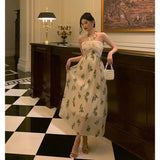 A Line Halter Floral Prom Dresses Birthday Outfits Evening Gown SD974