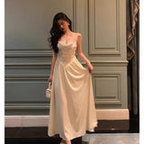 A Line Spaghetti Straps Long Prom Dresses Birthday Outfits Evening Gown SD984