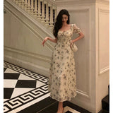 A Line Straps Floral Chiffon Ruffles Prom Dresses Birthday Outfits Evening Gown SD986