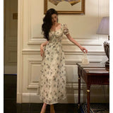 A Line Straps Floral Chiffon Ruffles Prom Dresses Birthday Outfits Evening Gown SD986