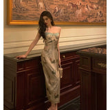 Sheath Spaghetti Straps Floral Lace Prom Dresses Birthday Outfits Evening Gown SD999