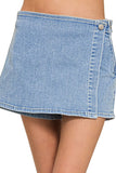 Wrap Front Skort Denim Shorts DJPT