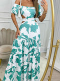 Size Cutout Off-Shoulder Printed Maxi Dress Plus Size DJPT