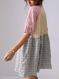 Mixed Gingham Shirt Dress DJPT