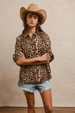 Leopard Prints Overseized Short Sleeves Top DJPT