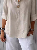 Size Casual Notched Drop Shoulder Blouse Plus Size DJPT