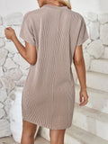 Round Neck Short Sleeve Mini Dress DJPT