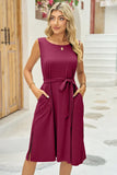 Round Neck Sleeveless Dress DJPT