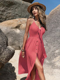 Sleeveless Buttoned Dress DJPT