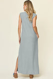 Take Full Size Texture Mock Neck Sleeveless Maxi Dress DJPT