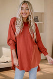Texture Round Neck Long Sleeve Blouse DJPT