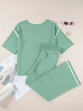 Trim T-Shirt and Drawstring Pants Set DJPT