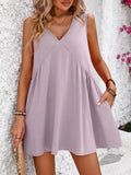 V-Neck Sleeveless Mini Dress DJPT
