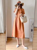 Size Casual Round Neck Midi Dress Plus Size DJPT