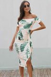 Off-Shoulder Split Dress DJPT