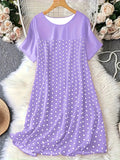 Dot Short Sleeve Lounge Dress DJPT