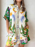 Size Printed Short Sleeve Top and Shorts Set Plus Size DJPT