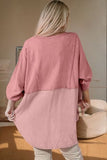 Texture Round Neck Long Sleeve Blouse DJPT
