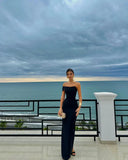 Sheath Off The Shoulder Black Long Prom Dresses Party Dress SD1329