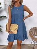 Hem Round Neck Sleeveless Dress DJPT