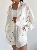 Heart Print Shirt and Shorts Set DJPT