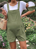 Pockets Buttons Adjusted Daily Casual Fashion Waist Overall Pants Maternity Jumpsuit Maternity