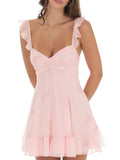 Sweetheart Ruffled Cami Mini Dress DJPT