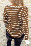 Waffle Knit Henley Long Sleeve Top DJPT