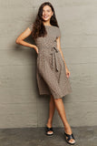 Round Neck Tie Waist Dress DJPT