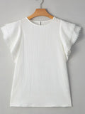 Layered Ruffled Flutter Sleeve Blouse DJPT
