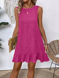 Hem Round Neck Sleeveless Dress DJPT