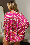 Zebra Dolman Silky Satin Shirt Top DJPT