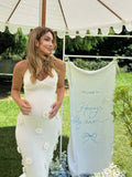 Spaghetti Strap Backless 3D Flowers Maternity Maxi Dress Maternity