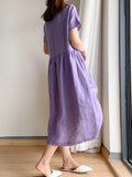 Size Casual Round Neck Midi Dress Plus Size DJPT