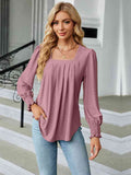 Neck Puff Sleeve Blouse DJPT