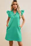 V-Neck Cap Sleeve Mini Dress DJPT