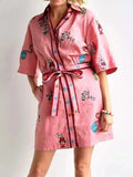 Tie Waist Shirt Dress DJPT