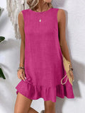 Hem Round Neck Sleeveless Dress DJPT