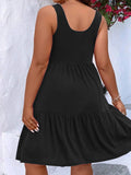 Size Tiered Scoop Neck Tank Dress DJPT