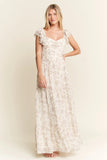 By Jane Full Size Ruffle Sleeve Tiered Maxi Dress Plus Size DJPT