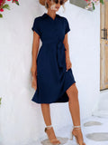 Tie Waist Short Sleeve Dress DJPT