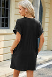 Neck Rolled Short Sleeve Tee Dress DJPT