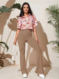 Size High-Waist Flare Active Pants Plus Size DJPT