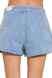 Wrap Front Skort Denim Shorts DJPT